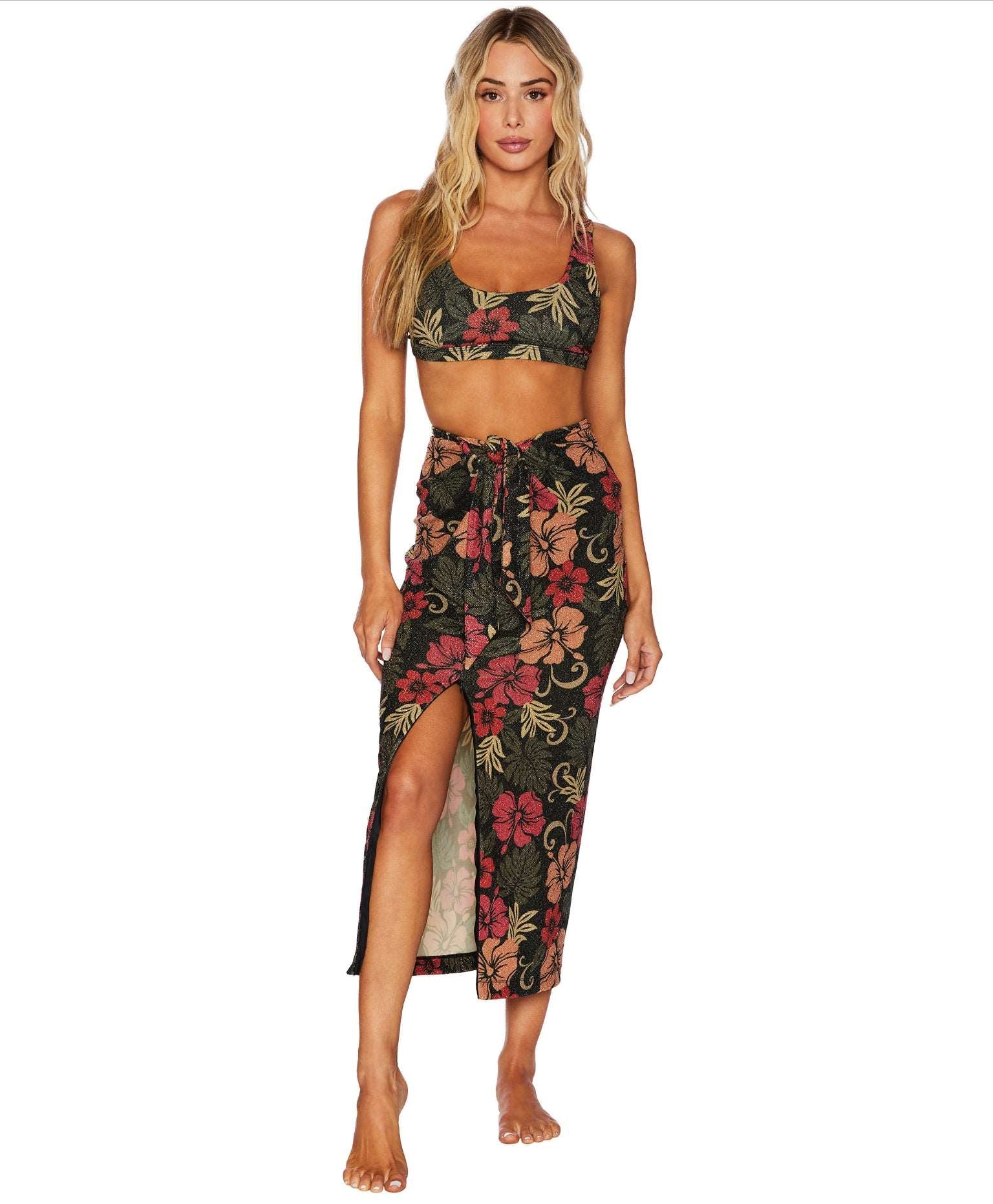 FALDA SUKI SKIRT FLORES BRILLANTES