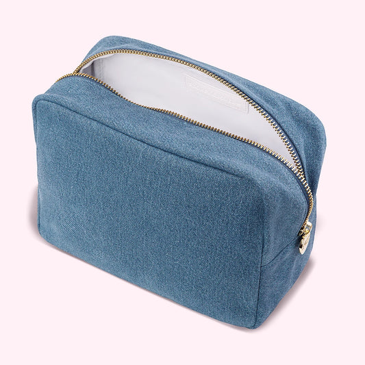 DENIM LARGE POUCH STONEY CLOVER